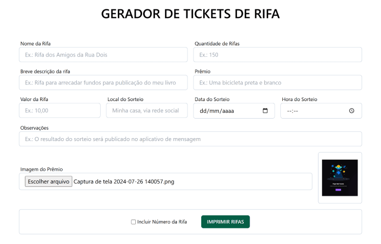 Gerador de Rifa