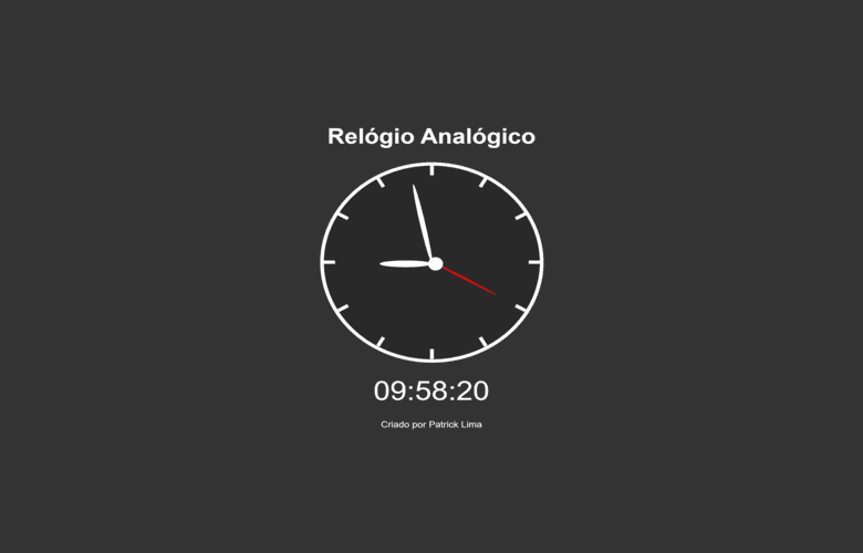 Relógio Análogico Digital