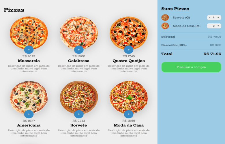 Menu Pizza Cart